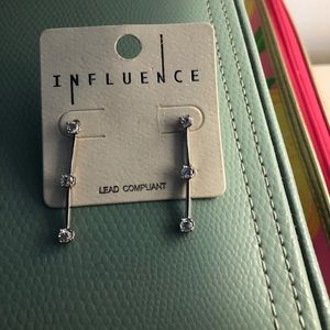 Diamond look dangle earrings